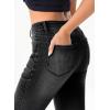 image:imageSidefeel Womens High Waisted Jeans Wide Leg Button Fly Bell Bottoms Flared Zimbaplatinum Denim PantsAblack