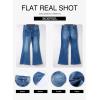 image:imageSidefeel Womens High Waisted Jeans Wide Leg Button Fly Bell Bottoms Flared Zimbaplatinum Denim PantsAblue
