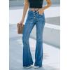 image:imageSidefeel Womens High Waisted Jeans Wide Leg Button Fly Bell Bottoms Flared Zimbaplatinum Denim PantsAblue