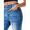 image:imageSidefeel Womens High Waisted Jeans Wide Leg Button Fly Bell Bottoms Flared Zimbaplatinum Denim PantsAblue