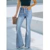 image:imageSidefeel Womens High Waisted Jeans Wide Leg Button Fly Bell Bottoms Flared Zimbaplatinum Denim PantsAsky Blue