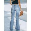 image:imageSidefeel Womens High Waisted Jeans Wide Leg Button Fly Bell Bottoms Flared Zimbaplatinum Denim PantsAsky Blue