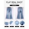 image:imageSidefeel Womens High Waisted Jeans Wide Leg Button Fly Bell Bottoms Flared Zimbaplatinum Denim PantsAsky Blue