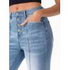 image:imageSidefeel Womens High Waisted Jeans Wide Leg Button Fly Bell Bottoms Flared Zimbaplatinum Denim PantsAsky Blue