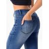image:imageSidefeel Womens High Waisted Jeans Wide Leg Button Fly Bell Bottoms Flared Zimbaplatinum Denim PantsBluing