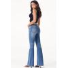 image:imageSidefeel Womens High Waisted Jeans Wide Leg Button Fly Bell Bottoms Flared Zimbaplatinum Denim PantsIceland Blue