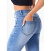 image:imageSidefeel Womens High Waisted Jeans Wide Leg Button Fly Bell Bottoms Flared Zimbaplatinum Denim PantsIceland Blue