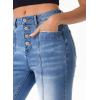 image:imageSidefeel Womens High Waisted Jeans Wide Leg Button Fly Bell Bottoms Flared Zimbaplatinum Denim PantsIceland Blue