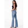 image:imageSidefeel Womens High Waisted Jeans Wide Leg Button Fly Bell Bottoms Flared Zimbaplatinum Denim PantsMist Blue