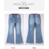 image:imageSidefeel Womens High Waisted Jeans Wide Leg Button Fly Bell Bottoms Flared Zimbaplatinum Denim PantsMist Blue