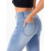 image:imageSidefeel Womens High Waisted Jeans Wide Leg Button Fly Bell Bottoms Flared Zimbaplatinum Denim PantsMist Blue