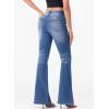image:imageSidefeel Womens High Waisted Jeans Wide Leg Button Fly Bell Bottoms Flared Zimbaplatinum Denim PantsSky Blue