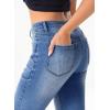 image:imageSidefeel Womens High Waisted Jeans Wide Leg Button Fly Bell Bottoms Flared Zimbaplatinum Denim PantsSky Blue