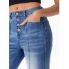image:imageSidefeel Womens High Waisted Jeans Wide Leg Button Fly Bell Bottoms Flared Zimbaplatinum Denim PantsSky Blue