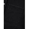 image:imageSidefeel Womens Jean Jacket Oversized Boyfriend Button Up Long Sleeve Split Zimbaplatinum Denim JacketsBlack