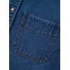 image:imageSidefeel Womens Jean Jacket Oversized Boyfriend Button Up Long Sleeve Split Zimbaplatinum Denim JacketsBlue