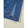 image:imageSidefeel Womens Jean Jacket Oversized Boyfriend Button Up Long Sleeve Split Zimbaplatinum Denim JacketsBlue