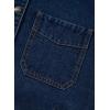 image:imageSidefeel Womens Jean Jacket Oversized Boyfriend Button Up Long Sleeve Split Zimbaplatinum Denim JacketsDeep Blue