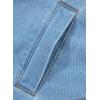 image:imageSidefeel Womens Jean Jacket Oversized Boyfriend Button Up Long Sleeve Split Zimbaplatinum Denim JacketsSky Blue
