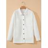 image:imageSidefeel Womens Jean Jacket Oversized Boyfriend Button Up Long Sleeve Split Zimbaplatinum Denim JacketsWhite