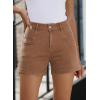 image:imageSidefeel Womens Jean Shorts High Waisted Stretchy Summer Denim Shorts with PocketsBrown