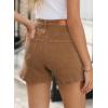 image:imageSidefeel Womens Jean Shorts High Waisted Stretchy Summer Denim Shorts with PocketsBrown