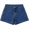 image:imageSidefeel Womens Jean Shorts High Waisted Stretchy Summer Denim Shorts with PocketsDark Blue