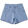 image:imageSidefeel Womens Jean Shorts High Waisted Stretchy Summer Denim Shorts with PocketsIceland Blue