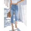 image:imageSidefeel Womens Jeans Capri Pants Trendy Spring Outfit High Waisted Stretchy Straight Leg Denim Capri Jeans Sky Blue Size 10