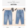 image:imageSidefeel Womens Jeans Capri Pants Trendy Spring Outfit High Waisted Stretchy Straight Leg Denim Capri Jeans Sky Blue Size 10