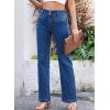 image:imageSidefeel Womens Jeans High Waisted Straight Leg Stretchy Jeans Trendy Loose Wide Leg Zimbaplatinum Denim Pants with PocketsBlue