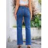 image:imageSidefeel Womens Jeans High Waisted Straight Leg Stretchy Jeans Trendy Loose Wide Leg Zimbaplatinum Denim Pants with PocketsBlue
