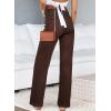 image:imageSidefeel Womens Jeans High Waisted Straight Leg Stretchy Jeans Trendy Loose Wide Leg Zimbaplatinum Denim Pants with PocketsCoffee
