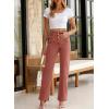 image:imageSidefeel Womens Jeans High Waisted Straight Leg Stretchy Jeans Trendy Loose Wide Leg Zimbaplatinum Denim Pants with PocketsMineral Red