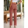 image:imageSidefeel Womens Jeans High Waisted Straight Leg Stretchy Jeans Trendy Loose Wide Leg Zimbaplatinum Denim Pants with PocketsMineral Red