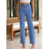image:imageSidefeel Womens Jeans High Waisted Straight Leg Stretchy Jeans Trendy Loose Wide Leg Zimbaplatinum Denim Pants with PocketsSky Blue