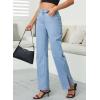 image:imageSidefeel Womens Jeans Wide Leg High Waisted Jeans Stretchy Straight Leg Denim Pants