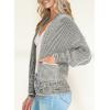 image:imageSidefeel Womens Plaid Short Cardigan Oversized Chunky Long Sleeve Knit Open Front Cardigan Sweaters with Pockets