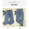image:imageSidefeel Womens Ripped High Waisted Flared Jeans Wide Leg Destroyed Denim PantsA Blue