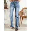 image:imageSidefeel Womens Ripped High Waisted Flared Jeans Wide Leg Destroyed Denim PantsB Blue