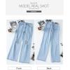 image:imageSidefeel Womens Ripped High Waisted Jeans Wide Leg Destroyed Denim PantsMist Blue