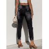 image:imageSidefeel Womens Ripped Jeans Straight Leg Distressed Boyfriend Denim PantsA Black