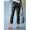 image:imageSidefeel Womens Ripped Jeans Straight Leg Distressed Boyfriend Denim PantsB1 Black
