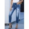 image:imageSidefeel Womens Ripped Jeans Straight Leg Distressed Boyfriend Denim PantsB1 Sky Blue