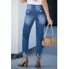 image:imageSidefeel Womens Ripped Jeans Straight Leg Distressed Boyfriend Denim PantsB1 Sky Blue