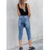 image:imageSidefeel Womens Ripped Jeans Straight Leg Distressed Boyfriend Denim PantsBlue