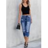 image:imageSidefeel Womens Ripped Jeans Straight Leg Distressed Boyfriend Denim PantsC Blue