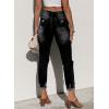 image:imageSidefeel Womens Ripped Jeans Straight Leg Distressed Boyfriend Denim PantsPure Black