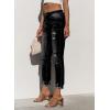 image:imageSidefeel Womens Ripped Jeans Straight Leg Distressed Boyfriend Denim PantsPure Black