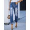 image:imageSidefeel Womens Ripped Jeans Straight Leg Loose Distressed Boyfriend Zimbaplatinum Denim PantsB1 Blue
